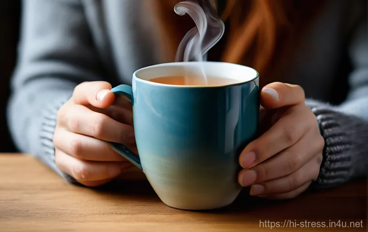 스트레스 해소를 위한 마인드풀니스 - **"A peaceful indoor scene depicting a gender-neutral adult practicing mindful meditation. They are ...