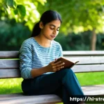 스트레스 해소를 위한 심리학적 방법 - **Prompt:** A serene and contemplative Indian woman in her late 20s, dressed in comfortable, modest ...